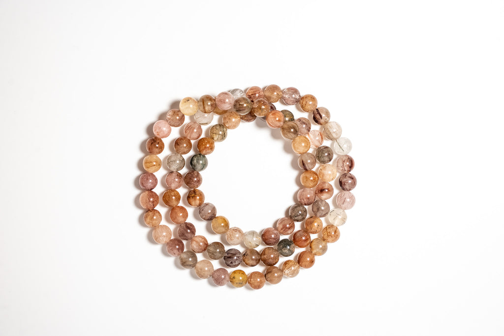 Three-loop Rainbow Rutilated Quartz